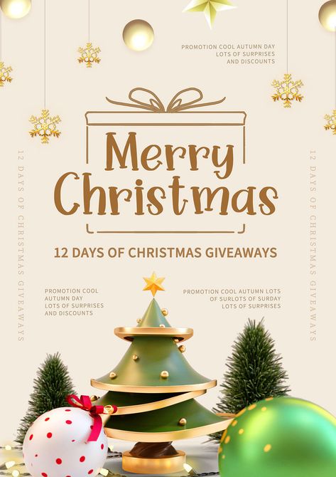 Christmas Tree Simple, Christmas Sale Poster, Christmas Poster Design, Merry Christmas Poster, Christmas Template, Christmas Giveaway, Christmas Tree Background, Poster Design Layout, Creative Christmas Trees