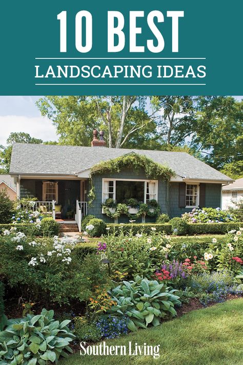 Southern Landscaping, Landscape Tips, Porch Landscaping, Southern Garden, Farmhouse Landscaping, Front Landscaping, Beautiful Yards, Yard Landscaping Ideas, Inspire Me Home Decor