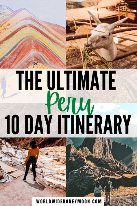 Travel To Peru, Peru Itinerary, Peru Machu Picchu, Rainbow Mountains Peru, Peru Travel Guide, South America Travel Destinations, South America Destinations, Best Honeymoon Destinations, Machu Picchu Peru