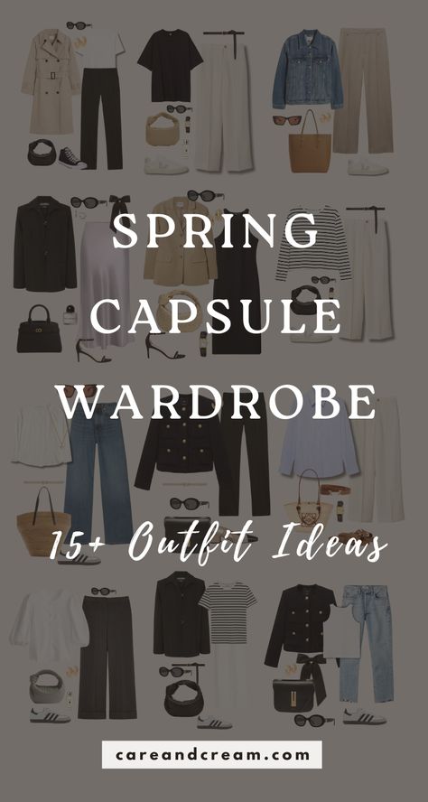 Upgrade your style with a trendy Spring Capsule Wardrobe! Find your must-have spring wardrobe essentials for a casual, edgy, and chic look. Find outfit ideas and spring outfit inspiration to rock this season's trends. Elevate your style with our curated capsule wardrobe and stay ahead of the fashion game this spring. Capsule Wardrobe 2025 Summer, Spring 2024 Capsule Wardrobe Over 40, Capsule Wardrobe For Europe In Spring, Cute Travel Outfits Spring, 1 Week Summer Travel Outfits, Capsule Wardrobe For Cruising, 54321 Packing Spring, Capsule Wardrobe 2 Weeks Europe, Spring City Break Outfit Ideas