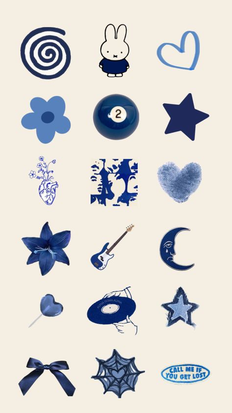 Blue Y2k Stickers, Blue And Grey Aesthetic Wallpaper, Handmade Sticker Ideas Aesthetic, Poster Paper Design, Blue Phone Case Stickers, Dark Blue Aesthetic Stickers, Canva Stickers Aesthetic, Phone Case Ideas Blue, Blue Aesthetic Pictures For Wall Collage