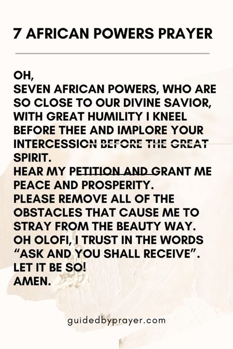 African Prayers, African Ancestors Spirituality, Orishas Deities, Oshun Prayer, Seven African Powers, African Orishas, African Deities, Spiritual Remedies, 7 African Powers