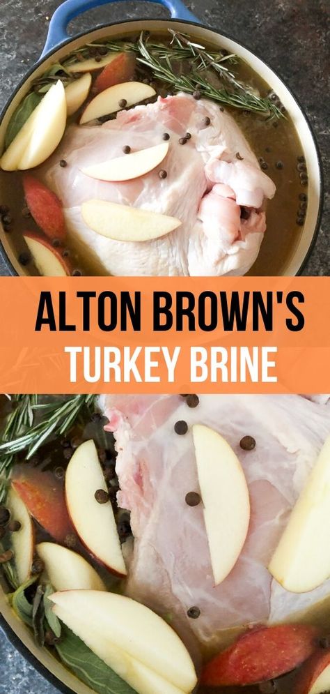 Turkey Brine Alton Brown, Alton Brown Turkey, Thanksgiving Recipes Turkey, Best Turkey Brine, Easy Turkey Brine, Turkey Brine Recipe, Turkey Brine Recipes, Food Network Chefs, Brown Recipe