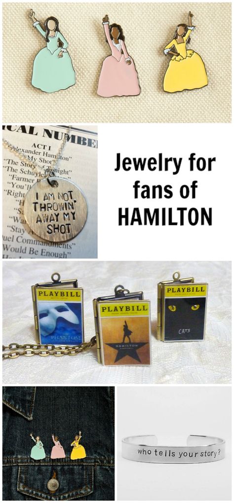 Did you know the musical Hamilton was inspired by a book? Show your love for this bookish Broadway sensation with this amazing Hamilton jewelry. Hamilton Merch, Hamilton Jewelry, Hamilton Gifts, Hamilton Lin Manuel Miranda, Hamilton Lin Manuel, Hamilton Memes, Hamilton Musical, Theatre Nerds, And Peggy