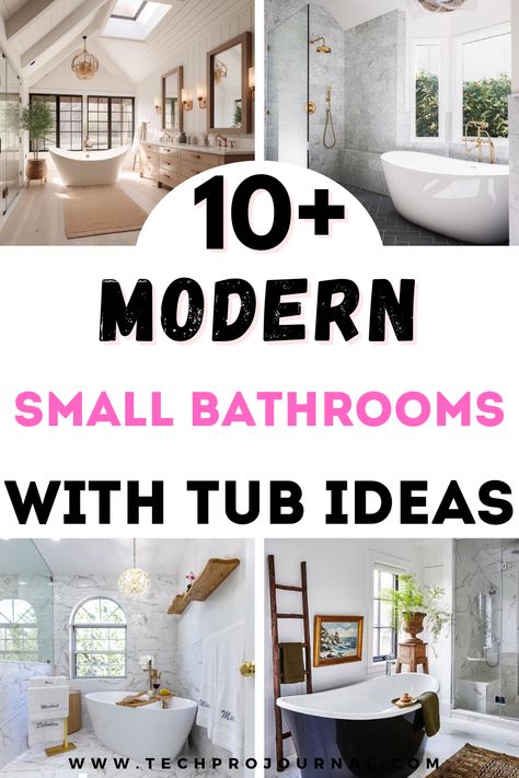 Small Modern Bathroom With Bathtub, Small Tubs Bathroom, Small Fully Tiled Bathroom Ideas, Small Bathroom With Fireplace, Small Bath Remodel With Tub, Small Bathroom Design Ideas With Tub, Free Standing Tub In Small Bathroom, Small Attic Bathroom With Tub, Bathroom Designs With Tub