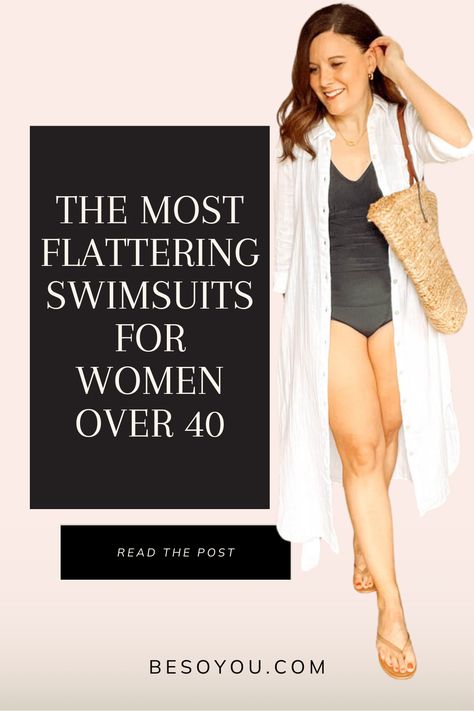 Learn tips for picking swimsuits by body type and to hide a belly. See a roundup of suits by type and discover why they work. Bathing Suits For Body Types, Swimsuits Plus Size, Swimsuit With Cover Up, Petite Body Types, Backless One Piece Swimsuit, Coverup Swimsuit, Skirt Swimsuit, Flattering Swimsuits, Orange Swimsuit