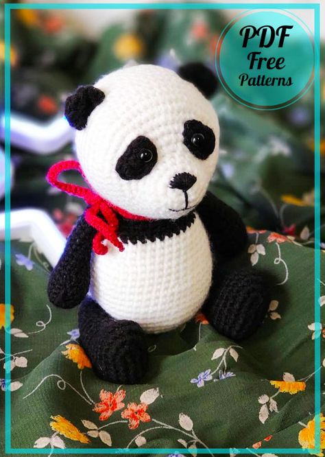 Crochet Panda Nastya Amigurumi Free PDF Pattern Crochet Panda Pattern Free, Teddy Youtube, Small Keychains, Crochet Teddy Bear Pattern Free, Amigurumi Panda, Teddy Bear Patterns Free, Bear Patterns Free, Crochet Toys Free Patterns, Bear Amigurumi