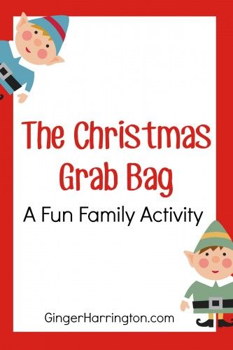 Grab Bag Games, Grab Bag Ideas, Holiday Family Activities, Christmas Gift Games, Family Bag, Christmas Games For Adults, Grab Bag Gifts, Christmas Activities For Families, Activity Bags