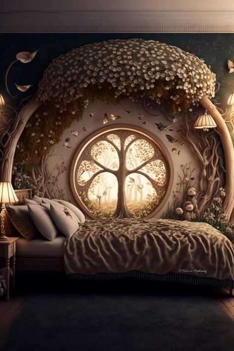 Mushroom Bed 🍄 Mystical Fashion, Mushroom Bed, Mystical Bedroom, Bedroom Fun, Magical Bedroom, Forest Bedroom, Fantastical Creatures, Fantasy Bedroom, Fantasy Furniture