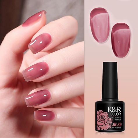 Temu | Explore the Latest Clothing, Beauty, Home, Jewelry & More Bio Sculpture Gel Nails, Jelly Gel Nail Polish, Pink Gel Polish, Sheer Nails, Gel French Manicure, Pink Nail Colors, Nail Polish Colors Fall, Glitter Gel Polish, Manicure Gel