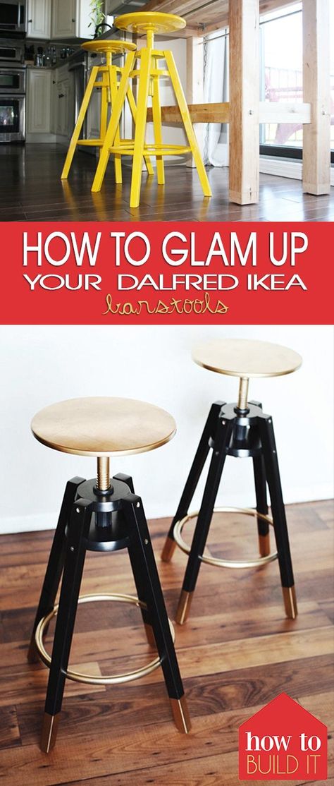 How to “Glam” Up Your Dalfred IKEA Barstools| IKEA Barstools, IKEA Dalfred Hack, IKEA Hack, IKEA Kitchen, IKEA DAlfred Stools, IKEA Barstool Hacks, Painted Furniture, Painted Furniture Ideas, IKEA Furniture Makeover, IKEA Furniture, IKEA Furniture Hacks #IKEABarstools #IKEADalfredHack #IKEAHAck #IKEADalfredBarstools Ikea Barstools, Ikea Bank, Ikea Furniture Makeover, Ikea Hack Kitchen, Ikea Furniture Hacks, Trendy Furniture, Ideas Ikea, Kitchen Crafts, Furniture Hacks