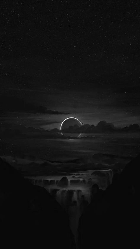 Black And White Sky Aesthetic, Velaris Aesthetic, Ethereal Photos, Imagenes Dark, Blood Wallpaper, Dark Black Wallpaper, Sky Anime, Dark Landscape, 2160x3840 Wallpaper