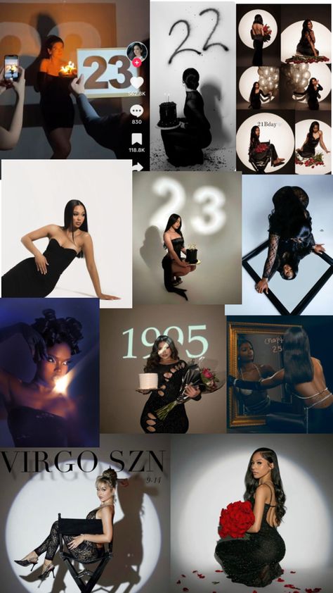 21st Birthday Photoshoot, Black Theme, Photoshoot Makeup, 23rd Birthday, Themes Photo, Photoshoot Themes, 25th Birthday, Photoshoot Outfits, Birthday Photoshoot