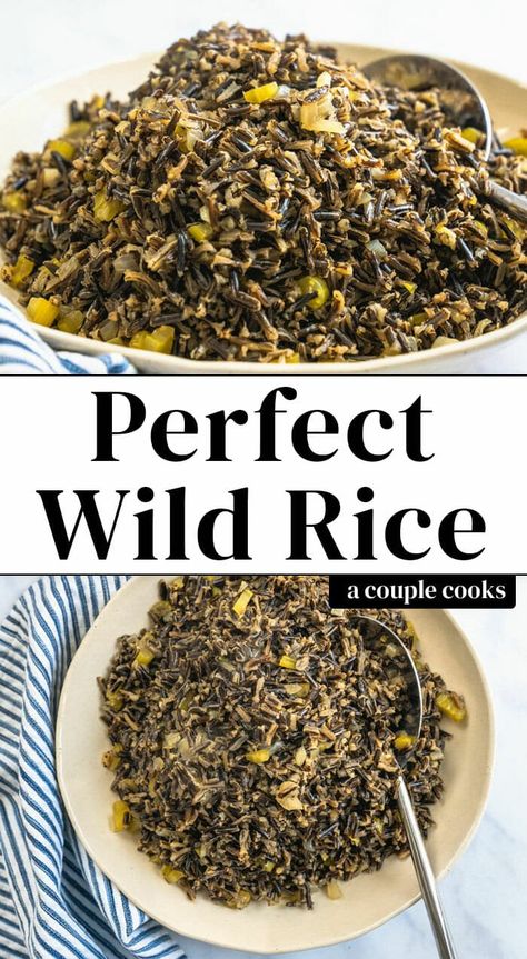 Here's exactly how to cook wild rice: it will become your go-to wild rice recipe! Add onion and celery to make it into an easy side dish. #easy #healthy #perfect #wildrice #rice #mealprep Wild Rice Recipe, Ancient Grains Recipes, Wild Rice Recipes, Wild Rice Casserole, Rice Stuffing, Cooking Wild Rice, Rice Side, Rice Side Dishes, Vegetarian Cookbook