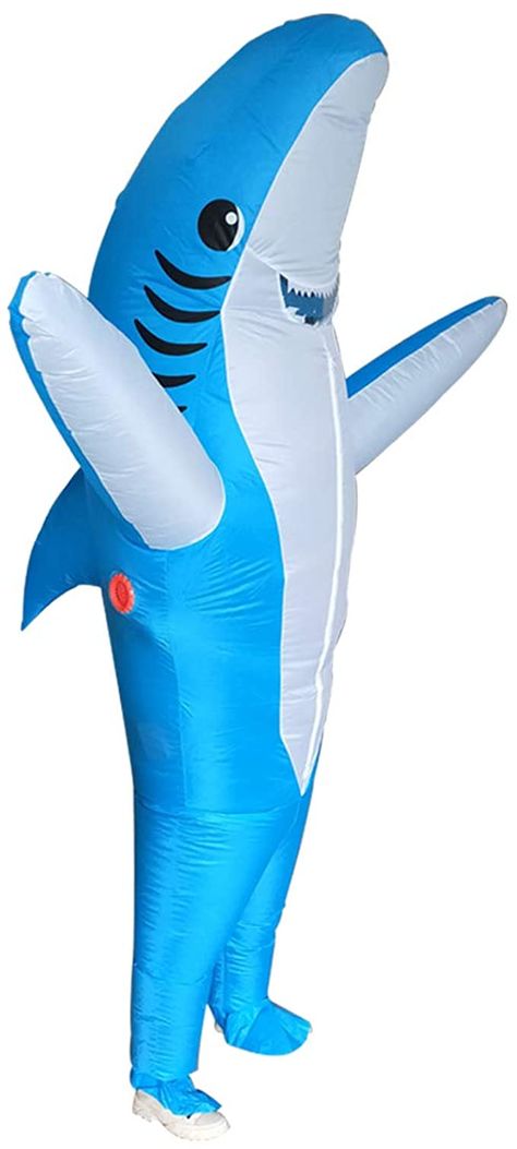 Inflatable Halloween Costumes, Shark Halloween Costume, Inflatable Shark, Shark Costume, Shark Costumes, Inflatable Costumes, Costume For Halloween, Halloween Inflatables, Blue Shark