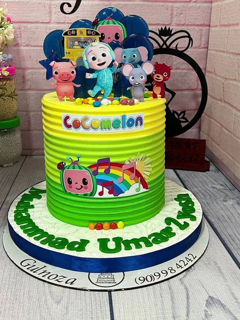 Coco Melon Birthday Cakes, 2nd Birthday Cake Boy, Bon Voyage Cake, Birthday Cake For Women Simple, Fondant Cake Tutorial, Cocomelon Cake, Second Birthday Cakes, Melon Cake