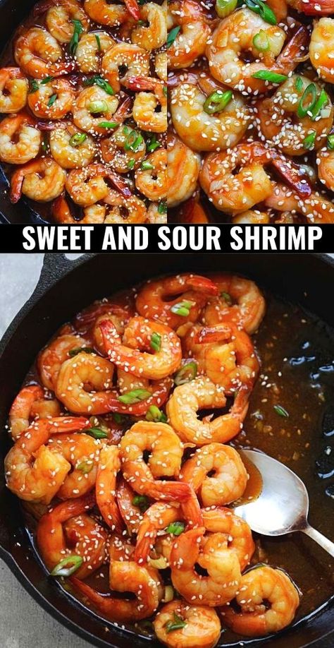 Sweet And Sour Shrimp Recipe, Sweet And Sour Shrimp, Shrimp And Rice Recipes, Chinese Food Recipes, Shrimp Sauce, Juicy Shrimp, Shrimp And Rice, Shrimp Recipes Easy, Sweet And Sour Sauce