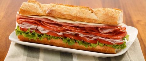 cappocola, salami, and pepperoni with lettuce and provolone cheese with lettuce, mayo, oil and vinegar oregano salt and pepper Torpedo Sandwich, Italian Sub Recipe, Italian Sandwich Recipes, Cold Cut Sandwich, Hoagie Sandwiches, Cold Sandwich Recipes, Italian Lunch, Roast Beef Sandwich, Cold Cut