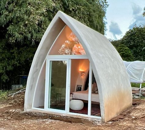 Tiny House Pods, Aircrete Dome Home, Ferrocement House, Dome House Design, Tiny Village House, Concrete Tiny House, Arched House, Aircrete Homes, Boulder Utah