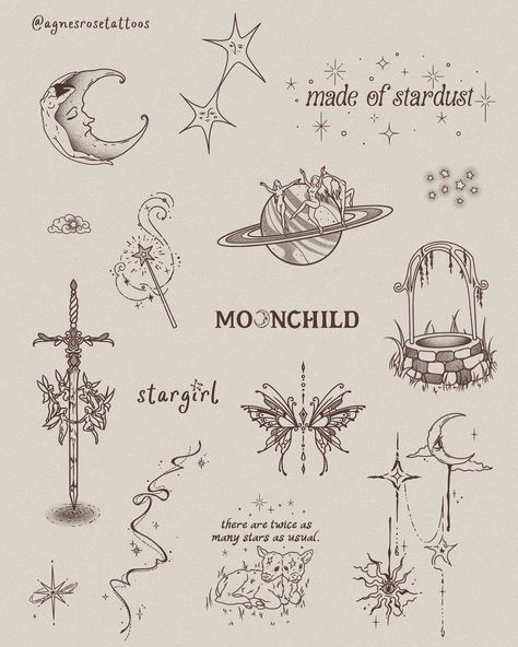 tiny tattoos ~ whimsigoth edition🌛🧚🏻‍♂️🪐🌒 •slideshow version • already got to do one! - dm me to book any of these ! i’m located in… | Instagram Tato Grunge, Tattoo Mehndi, Tato Minimal, Mystical Tattoos, Virgo Tattoo, Female Tattoos, Small Pretty Tattoos, Tattoos Inspo, Cute Tiny Tattoos