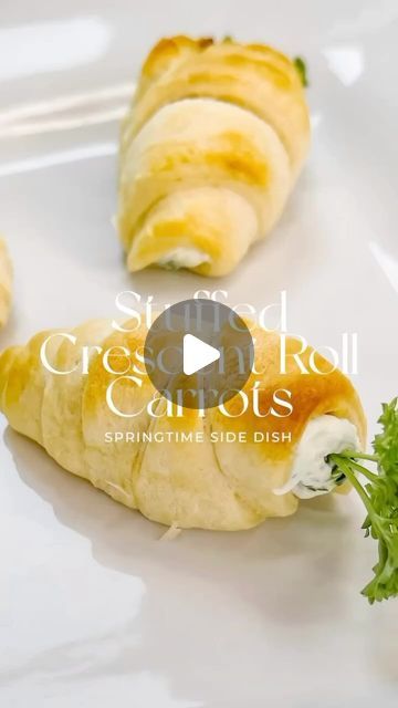 Brooke Coffman on Instagram: "Stuffed crescent rolls shaped as carrots for a springtime side dish. The cutest little idea for kids and adults (and they are yummy)! 🥕🥕

Idea and recipe from www.pillsbury.com. Please comment CARROT for the recipe to be directly messaged to you.

#easterfood #eastertreats #foodreel #thekitchn #crescentrolls #sidedish #springtimefun #easter" Carrot Shaped Crescent Rolls, Stuffed Crescent Roll Carrots, Crescent Roll Carrots, Stuffed Crescent Rolls, Crescent Rolls, Easter Treats, Easter Recipes, Side Dish, The Recipe