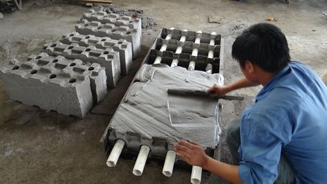 How To Make Aircrete – DIY Aircrete Foam Concrete, Bag Of Cement, Interlocking Blocks, Paver Blocks, Construction Technology, Dome Structure, Interlocking Bricks, Light Brick, Concrete Paving