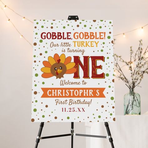 Little Turkey Fall Thanksgiving 1st Birthday Foam Board Thanksgiving 1st Birthday, 1st Birthday Welcome Sign, 1st Birthday Board, Thanksgiving Birthday Parties, Birthday Welcome Sign, First Birthday Themes, Thanksgiving Theme, Party Sign, Birthday Board