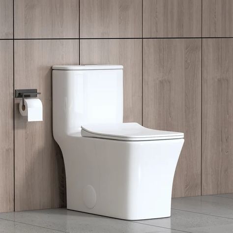 1.28 Gallons per Minute GPF Elongated Comfort Height Floor Mounted One-Piece Toilet (Seat Included) Dual Flush Toilet, Public Bathrooms, Modern Toilet, Smart Toilet, Bidet Toilet, Flush Toilet, One Piece Toilets, Toilet Cleaning, Toilets