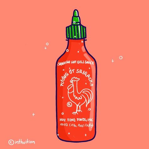 Taiga Tsukini on Instagram: “Long Time no draw. When I was younger I was so addicted to Sriracha. And still I love dipping my fries into Sriracha mix with mayonnaise 🤤…” Sriracha Bottle Drawing, Sriracha Aesthetic, Sriracha Drawing, Sriracha Tattoo, Sriracha Bottle, Siracha Sauce, Hot Chili Sauce, Bottle Drawing, Door Decs