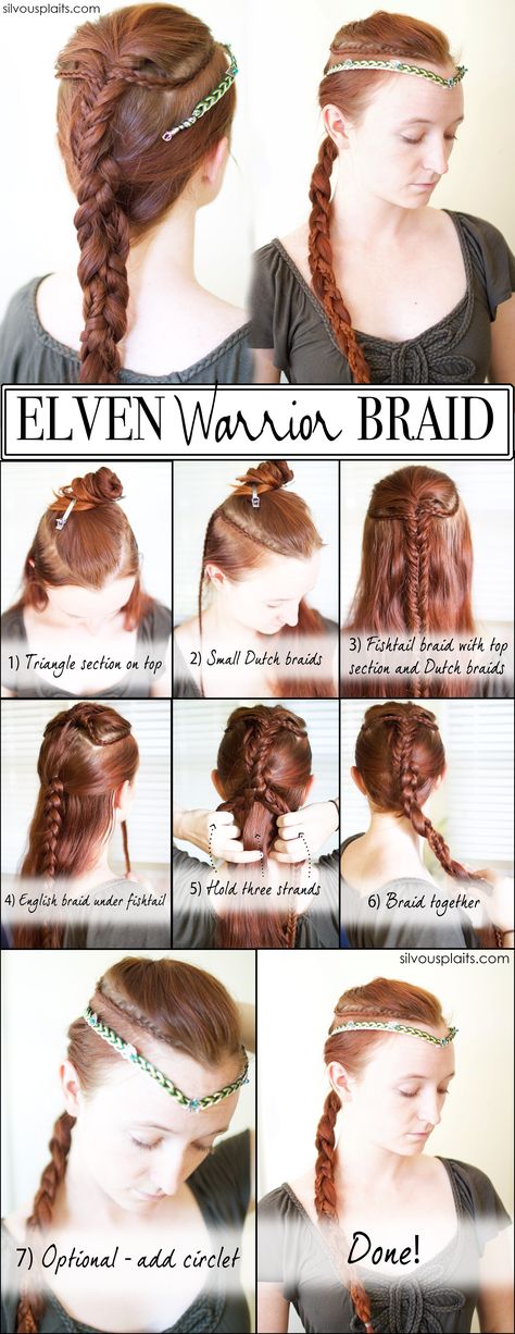 Winter Braids, Warrior Braid, Elven Hairstyles, Simple Braids, Interesting Hair, Simple Braid, Beach Waves Hair Tutorial, Medieval Hairstyles, French Braids