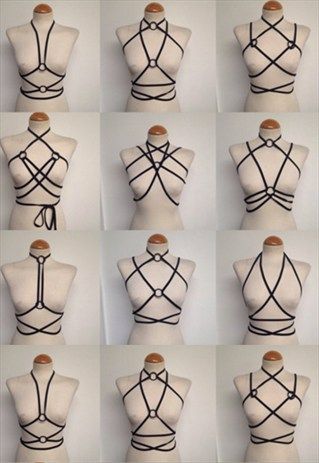 Diy Body Harness Elastic, Harness Drawing Reference, Elastic Body Harness, Macrame Body Harness, How To Tie A Rope Harness, Ropes Body Art, Diy Body Harness Tutorial, Diy Leg Harness, Harness Drawing