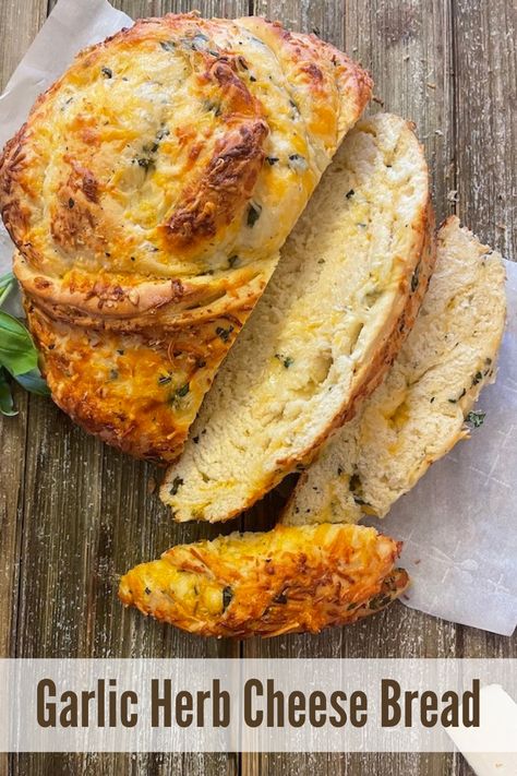 Herb Cheese Bread, Garlic Herb Cheese, Cheese Bread Recipe, Dutch Oven Bread, Bread Maker Recipes, Homemade Bread Recipes Easy, Herb Bread, Artisan Bread Recipes, Herb Cheese