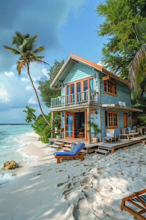 Tiny Homes Seaside Cottages, Beach House Aesthetic, Small Beach Houses, Beachfront House, Luxury Beach House, Amazing Homes, Beach Cabin, Dream Place, Dream Vacations Destinations