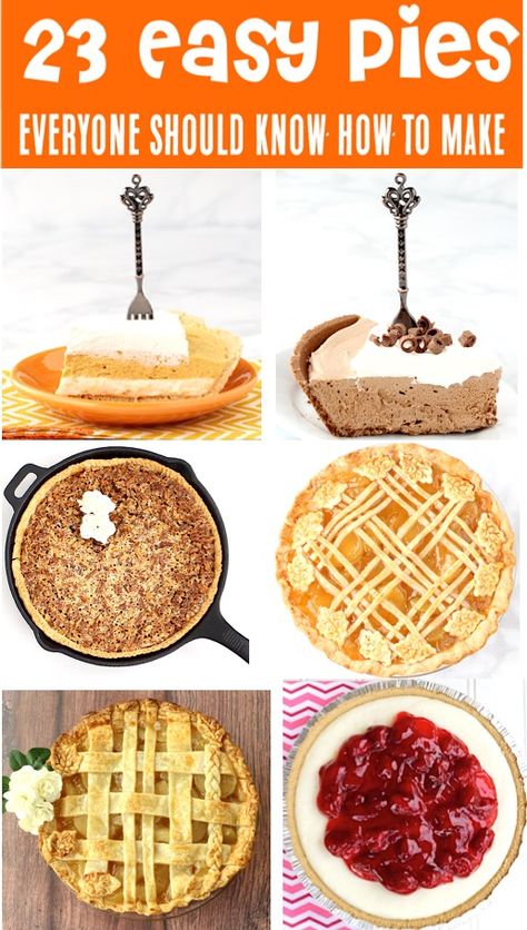 25 Easy Pie Recipes for Beginners! {Fool-Proof Homemade Pies} Pie Recipes With Premade Crust, Cream Cheese Pies, Party Pies, New Years Dessert, Chocolate Chip Pecan Pie, Raspberry Pie Recipe, Microwave Mug Cakes, Easy Pies, Cream Cheese Pie Recipes