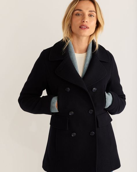 High-Quality Women's Jackets & Coats | Pendleton | Pendleton Peacoat Over Dress, Cheap Pea Coat For Workwear And Fall, Short Black Wool Coat Women, Short Wool Blend Coat, Affordable Long Sleeve Pea Coat For Winter, Womens Wool Coats Short, Short Wool Coat Black, Peacoats For Women Short, Peacoat Women