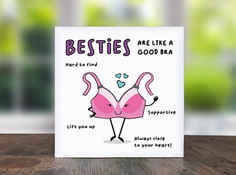 Funny Cards For Your Best Friend, Cute Card Ideas For Best Friend Easy, Funny Cards For Best Friends, Funny Birthday Ideas For Friends, Funny Gift For Best Friend, Birthday Card Best Friend Funny, Bestfriend Birthday Card Ideas, Bday Card For Bestie, Handmade Cards For Best Friend Birthday