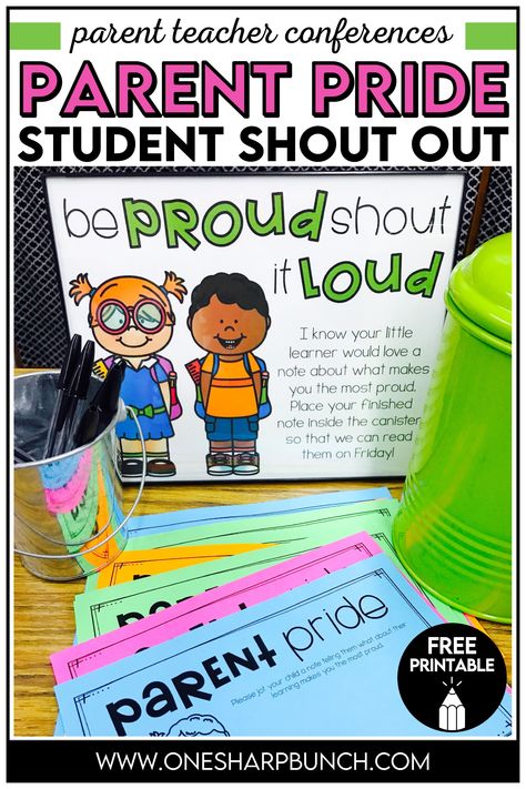 Kindergarten Conference Ideas, Parent Teacher Conference Hallway Display, Positive Parent Notes From Teacher, Parent Teacher Conferences Ideas, Parent Teacher Conferences Treats, First Grade Parent Teacher Conferences, Parent Teacher Conference Gifts, Preschool Parent Teacher Conferences Free Printable, Parent Teacher Conference Outfit