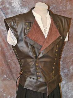 Leather Doublet, Leather Jerkin, Pirate Stuff, Medieval Clothes, Leder Outfits, Medieval Clothing, Fantasy Costumes, Future Ideas, Leather Vest