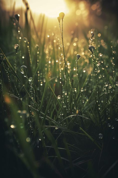 Download the a close up of grass with dew drops on it and a blurry background of the grass and the sun shining through the drops of the grass on the grass is a sunny day light. Generative AI 24365307 royalty-free Stock Photo from Vecteezy for your project and explore over a million other images and backgrounds. Dew Drops Aesthetic, Grass Aesthetic, Sustained Investigation, Blurry Background, Dark Background Wallpaper, Sun Shining, Morning Dew, Dew Drops, Life Cycle