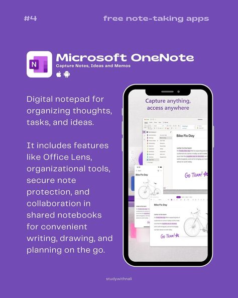 Note-Taking Apps 📝 ~ for iOS & Android phone/tablets ✨ 5 free note taking apps: 📒 Notebook 📑 Board Notes 📝 Simple Notes - Notepad Manager 📘OneNote ✏️ Nebo Hope this post is useful 🫶🏻 Don’t forget to save for later and share it with someone who needs to get organized 🫡 💭Feel free to comment of any other free note-taking app that we should all know! All these are free to use, but some have paid premium features Tags 🏷️ #notetaking #apps #studytips #ipad #studentlife #ipadnotes note takin... Notetaking Apps For Android, Note Taking Apps Android, Free Note Taking Apps, Tablet Notes, Board Notes, Notes Simple, Note Taking Apps, One Note Microsoft, Effective Study Tips