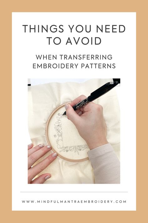 As a beginner, it's hard to know the right techniques, particularly for transferring embroidery patterns. Do you struggle to get neat lines, and don't know where you're going wrong? Read this blog post to find out our 4 best tips for how to transfer embroidery patterns to fabric. Embroidery Patterns With Instructions, How To Transfer Embroidery Patterns, Erasable Pen, Embroidery Tips, Pilot Frixion, Embroidery Transfers, Learn Embroidery, Types Of Embroidery, The Pilot