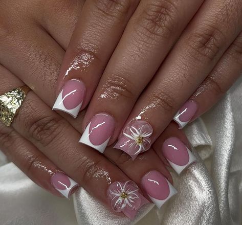 Aesthetic Nails White, Short Frenchies, Frenchie Nails, French Tips Short, White Frenchies, Pink French Tips, Gel Toe Nails, Acrylic Nail Set, Hard Nails