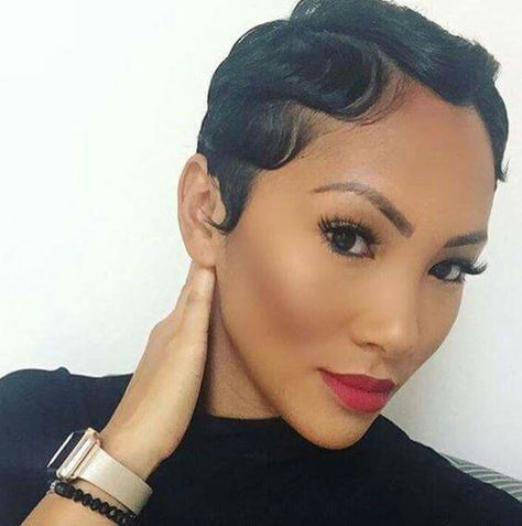 Elegant finger waves Finger Waves Short Hair, Finger Wave Hair, Finger Wave, Wedding Bun, Hair Colorful, Short Black Hair, Cut Life, Finger Waves, Short Sassy Hair