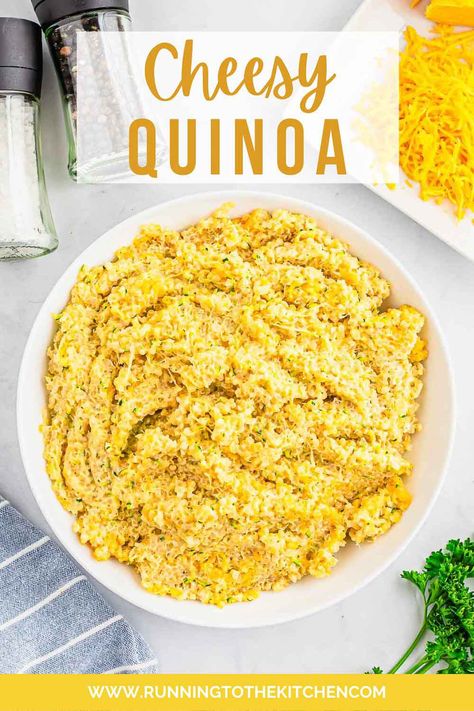 Packed with cheddar, spices, and hidden zucchini, this cheesy quinoa side dish is the perfect comforting healthy twist to your dinner. Recipes No Dairy, Quinoa Recipes Side Dish, Quinoa Side, Simple Quinoa, Quinoa Side Dish, Cheesy Quinoa, Garlic Mustard, Quinoa Recipe, Low Carb Meal Plan