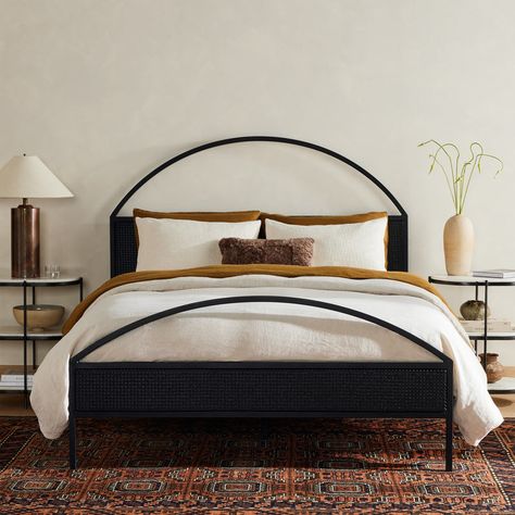 Black Bed Frame, Iron Bed Frame, Bg Design, Queen Panel Beds, Adjustable Mattress, Black Tube, Iron Bed, Perfect Bedroom, Modern Bedroom Furniture