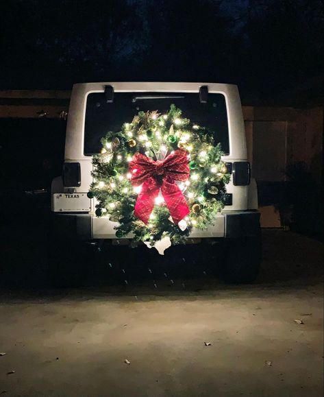 #jeep #jeepmas #christmasdecor #christmasjeep #jeepchristmas #wreath #christmasbow #jeep #jeeplights Christmas Decor For Jeep, Jeep Christmas Lights, Jeep Decorations For Christmas, Christmas Jeep Wrangler, Jeep Wrangler Christmas Decorations, Christmas Jeep Decorations, Decorate Jeep For Christmas, Jeep Wrangler Accessories For Women, Jeep Christmas Decorations