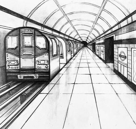 Creative Perspective Drawing, City Drawing Sketches Perspective, Cityscape Perspective Drawing, Point Of Perspective Art, Perspective Pencil Drawing, Ally Way Drawing, One Point Perspective Drawing Ideas, 2 Perspective Building, Perspective Sketch Architecture