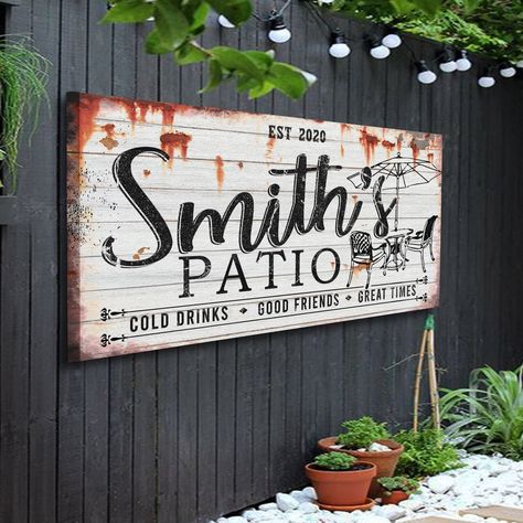 Basement Signs, Patio Wall Decor, Farmhouse Porch Decor, Deck Sign, Backyard Signs, Farmhouse Patio, Rustic Patio, Patio Signs, Rustic Bedroom Decor