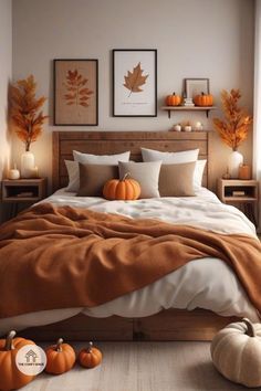 Minimal Fall Bedroom Decor, Autumn Colour Bedroom Ideas, Seasonal Bedroom Ideas, Fall Dresser Decor Bedroom, Comfy Fall Bedroom, Fall Bedroom Refresh, Bedroom Fall Decorations Cozy, White Fall Bedroom Decor, Western Fall Bedroom