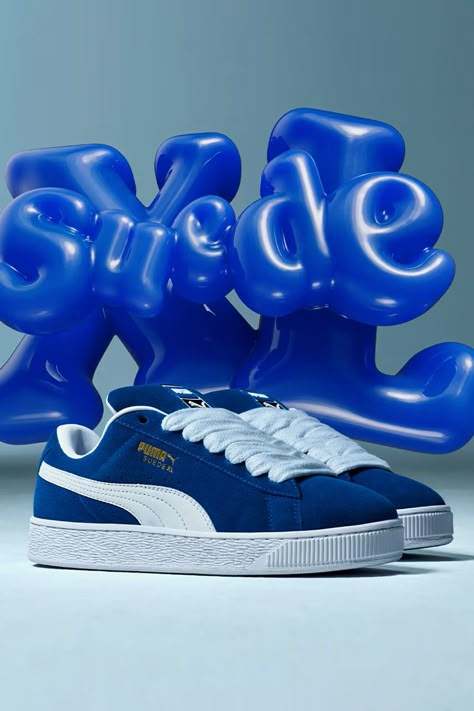 PUMA Debuts In-Line Suede XL Sneakers | Hypebeast Puma Shoes Women Outfit, Shoes Women Outfit, Puma Shoes Women, Oversized Tailoring, 90s Skate, Footwear Fashion, Pretty Shoes Sneakers, Puma Suede, Puma Sneakers